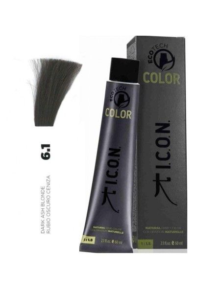 Tinte ICON Ecotech Color Rubio Oscuro Ceniza 6.1 sin alcohol, amoníaco ni ppd
