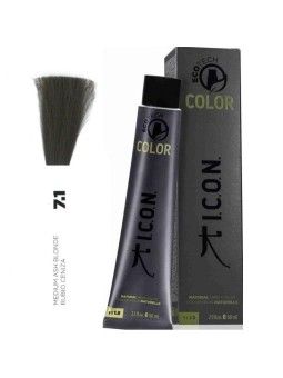 Tinte ICON Ecotech Color Rubio Ceniza 7.1 sin alcohol, amoníaco ni ppd