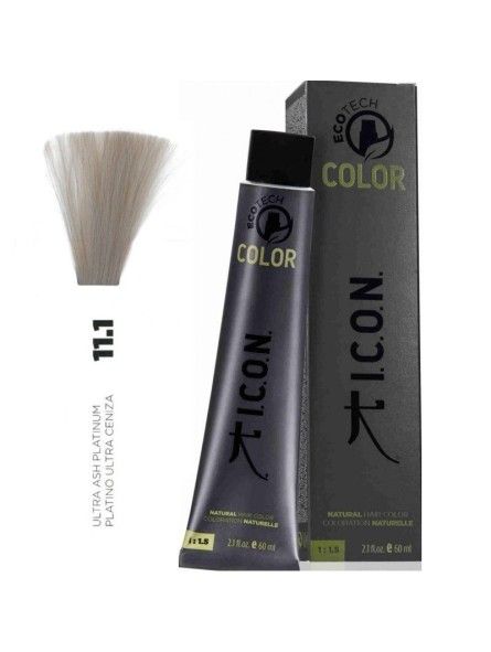 Tinte ICON Ecotech Color Platino Ultra Ceniza 11.1 sin alcohol, amoníaco ni ppd