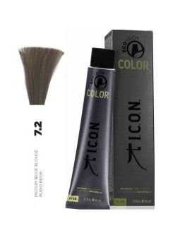 Tinte ICON Ecotech Color Rubio Beige 7.2 sin alcohol, amoníaco ni ppd