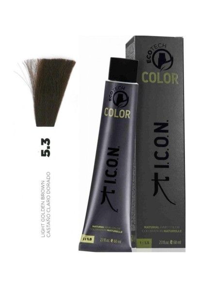Tinte ICON Ecotech Color Castaño Claro Dorado 5.3 sin alcohol, amoníaco ni ppd