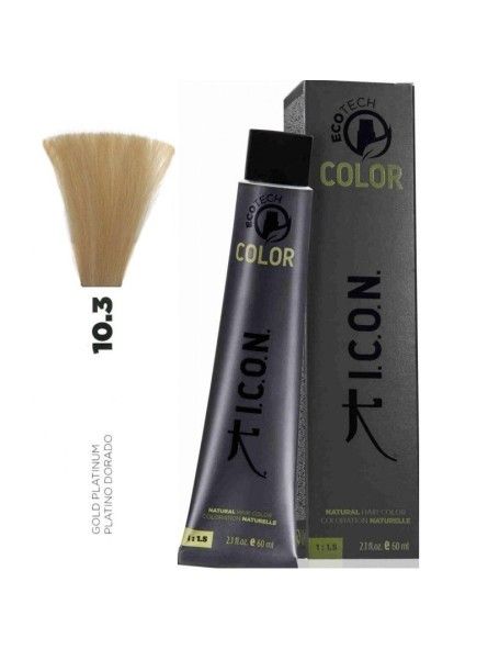 Tinte ICON Ecotech Color Platino Dorado 10.3 sin alcohol, amoníaco ni ppd