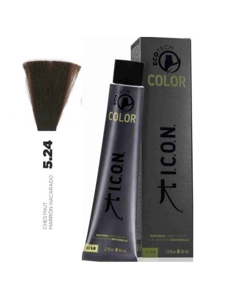 Tinte ICON Ecotech Color Marrón Nacarado 5.24 sin alcohol, amoníaco ni ppd
