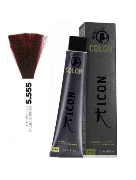 Tinte ICON Ecotech Color Caoba Intenso 5.555 sin alcohol, amoníaco ni ppd