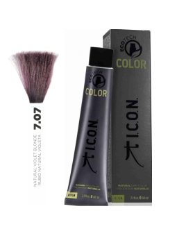 Tinte ICON Ecotech Color Rubio Natural Violeta 7.07 sin alcohol, amoníaco ni ppd