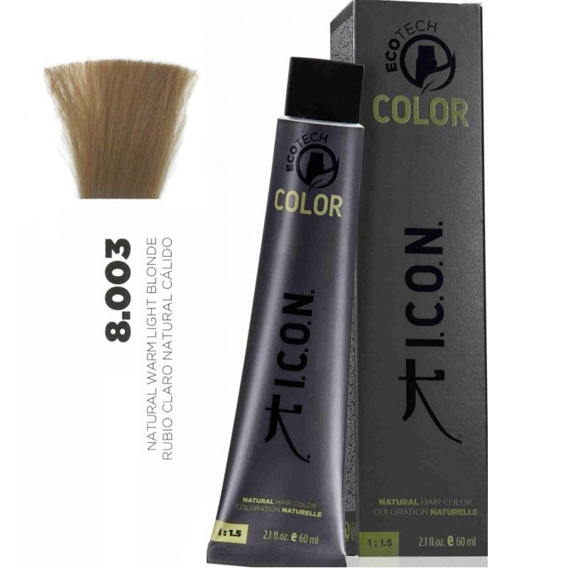 Tinte ICON Ecotech Color Rubio Claro Natural Cálido 8.003